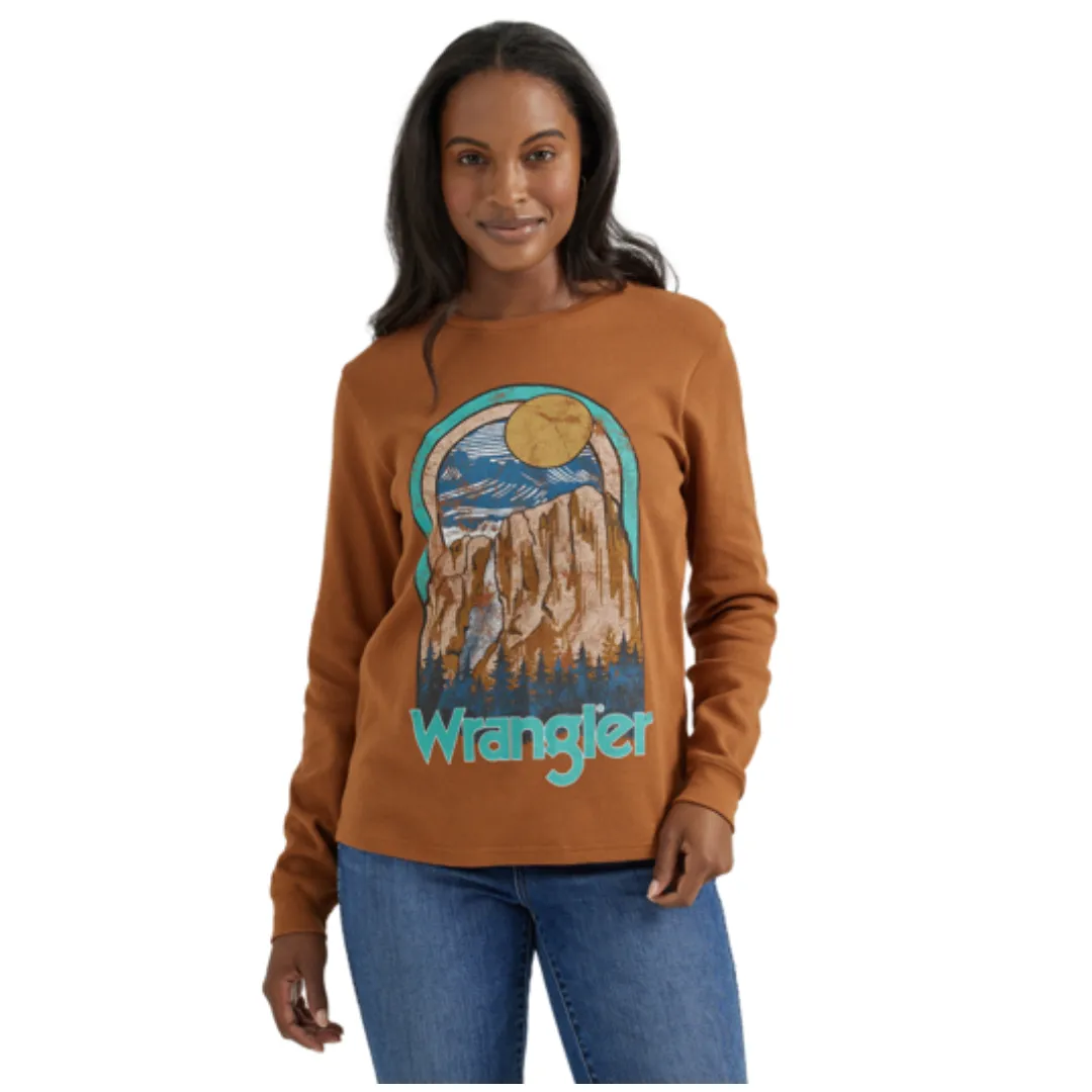 Women's Wrangler Graphic Long Sleeve Thermal- Burnt Orange 112354394
