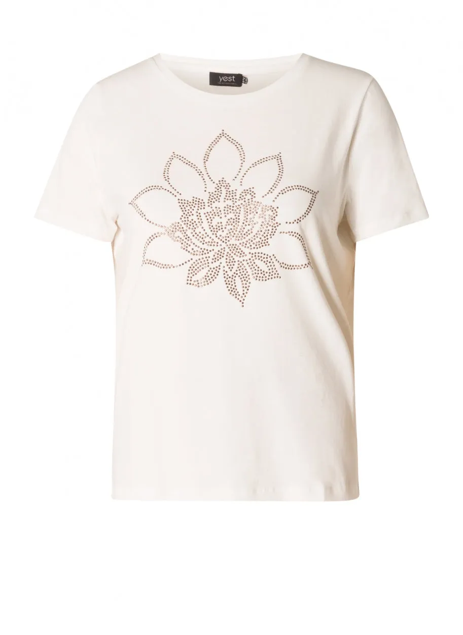 Yazleen - T-shirt with Gold-coloured Studs